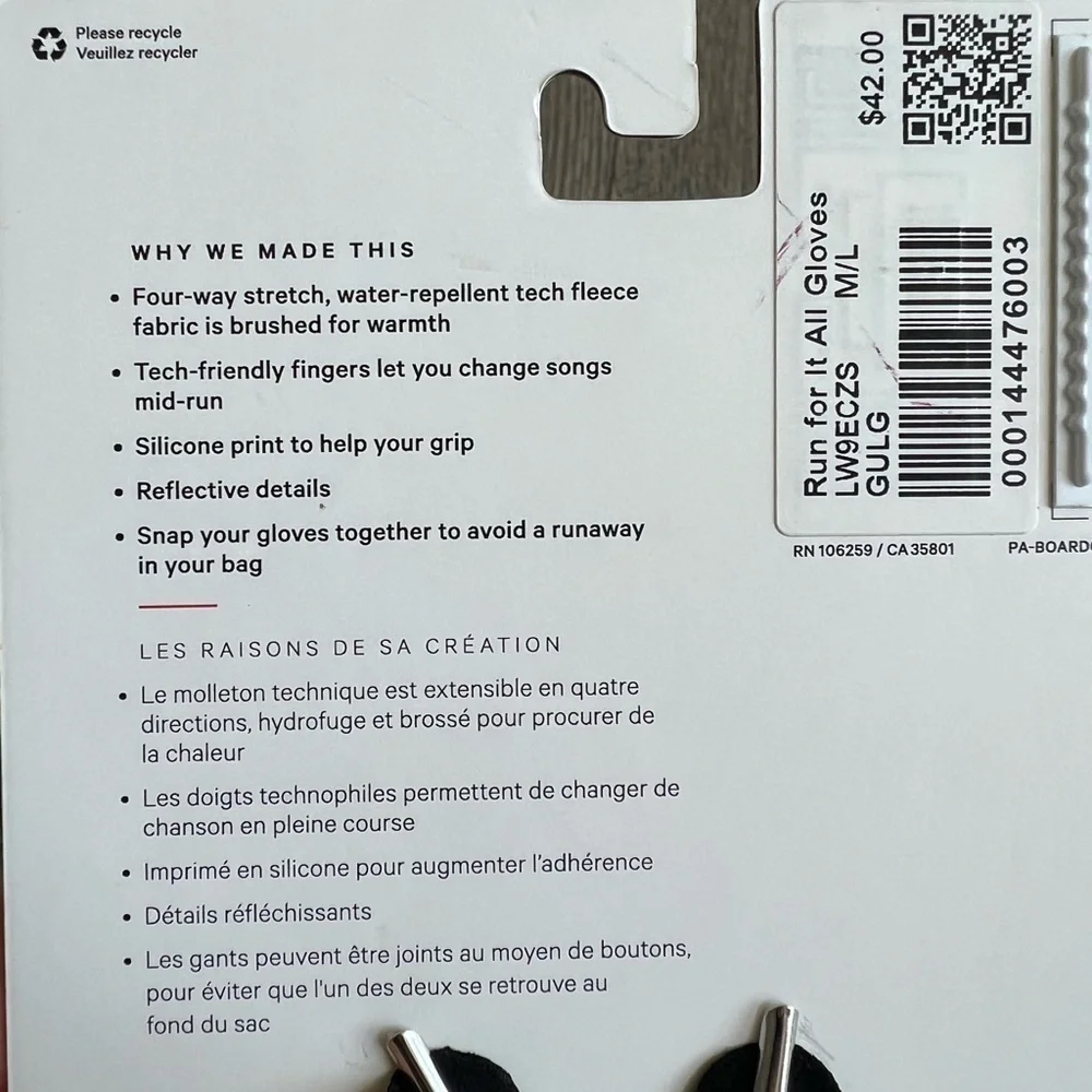 Lululemon Run for It All Gloves in Gull Grey